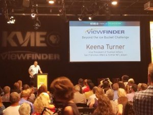 San Francisco 49er Vice President Keena Turner speaks to large audience at KVIE Studios